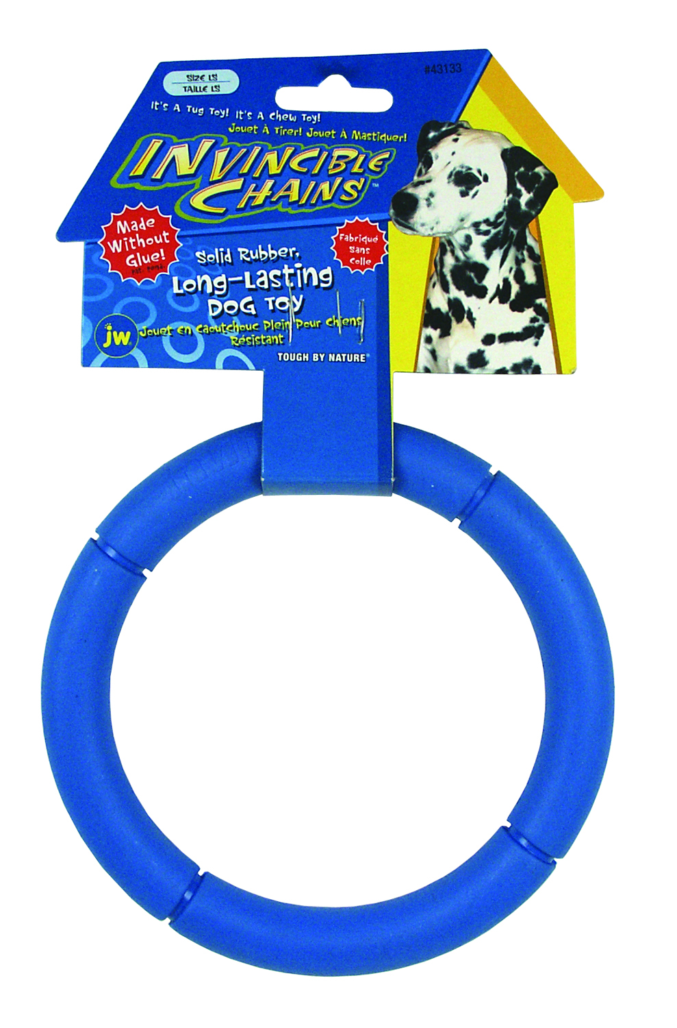Large invincible rubber chains, single link dog toy