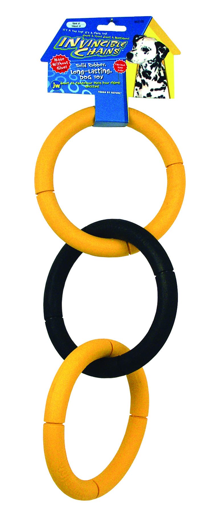 Large invincible rubber chains, triple link dog toy