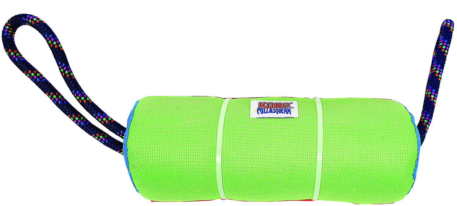 PULL-N-SQUEAK CYLINDER DOG TOY