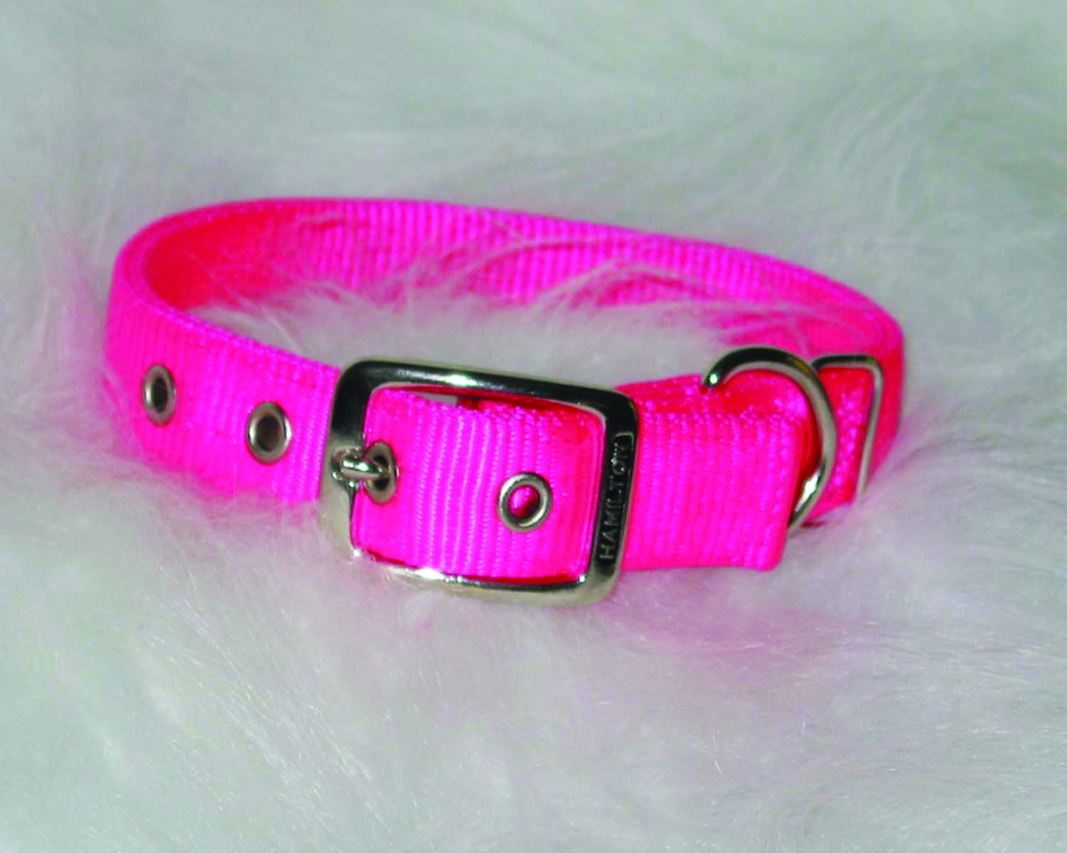 Deluxe Double Thick Nylon Collar - Hot Pink - 1" X 22"