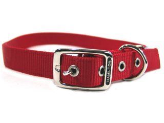 Deluxe Double Thick Nylon Collar - Red - 1" X 30"