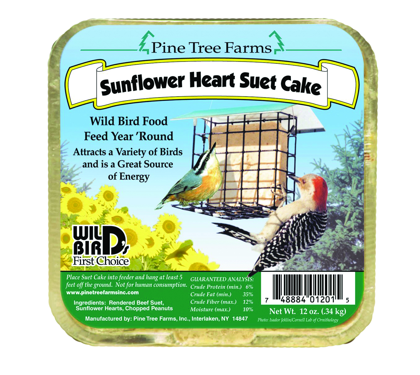 Sunflower Hearts Suet Cake - 12 oz.