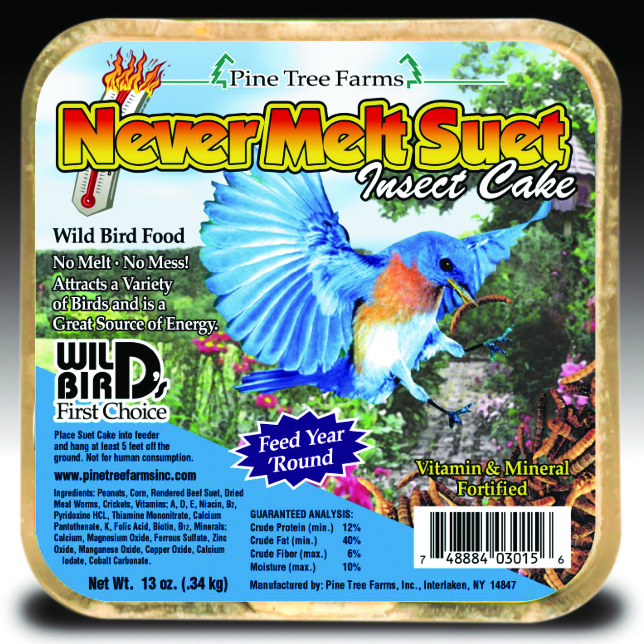 Never Melt Suet Insect Cake - 13 oz.